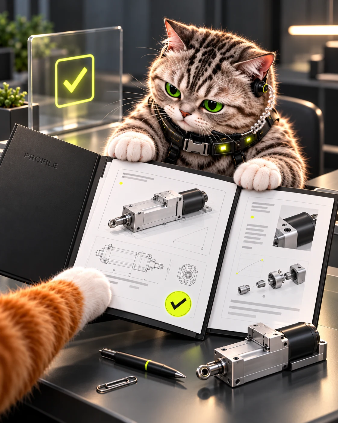A product partner and researcher reviewing and confirming a detailed product profile together